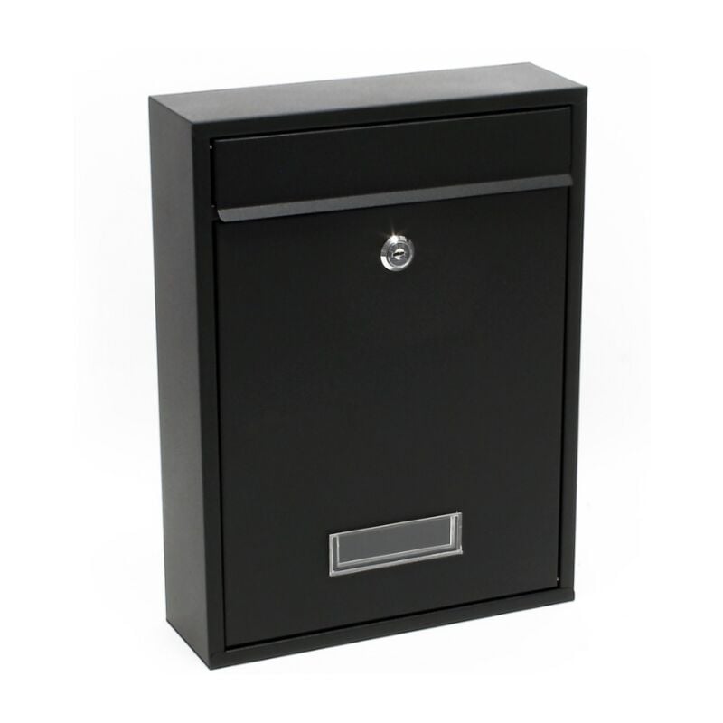 Bigb - Boite aux lettres murale revêtement en poudre Noir 26x9x35 cm