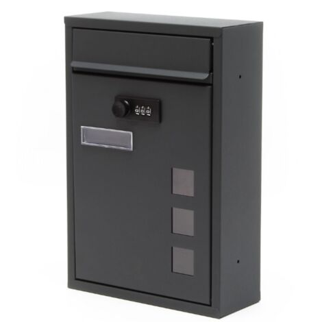 Boite aux lettres murale Serrure à code 21,5x9x32cm Anthracite