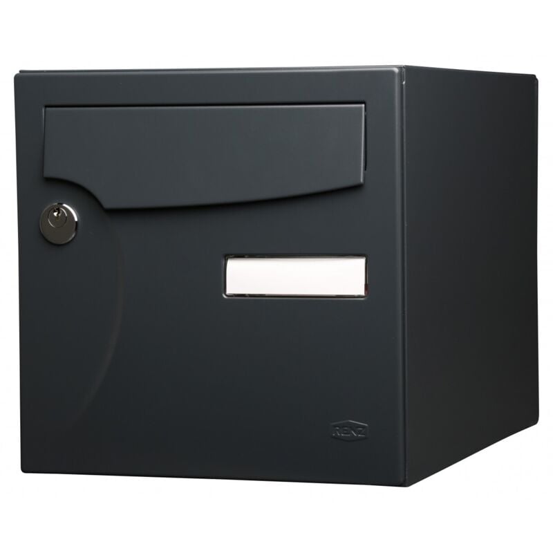 Boîte aux lettres normalisée 1 porte extérieur acier anthracite mat - Renz