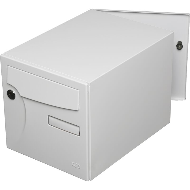 Boîte aux lettres normalisée 2 portes extérieur acier blanc brillant - Renz