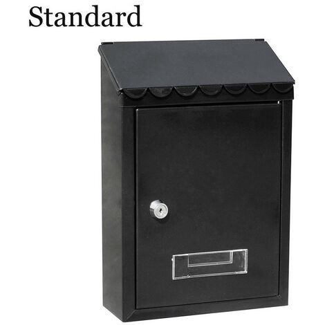 Boîte Aux Lettres Standard Noire Robuste, Sécurisée, Design Classique - Edm