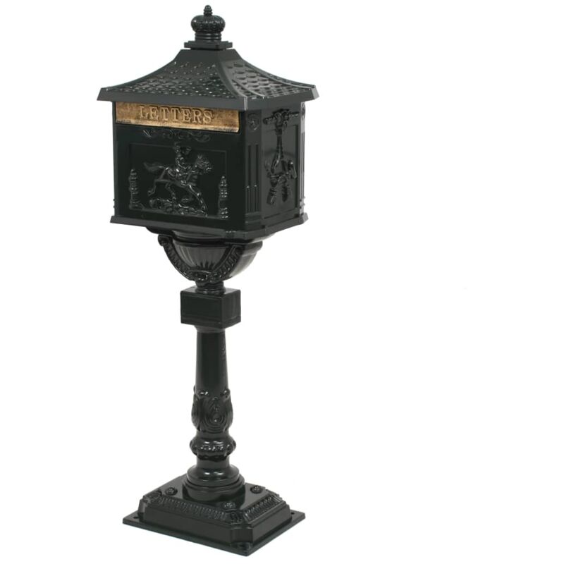 Boîte aux lettres sur pied aluminium vintage antirouille vert