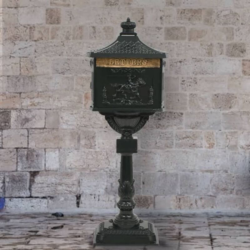 Boîte aux lettres sur pied Aluminium Vintage Antirouille Vert CFW73570