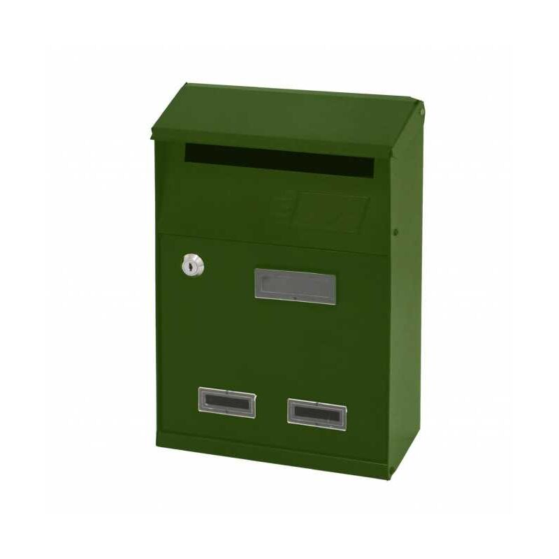 Boîte aux lettres verte 21x10x33h en acier
