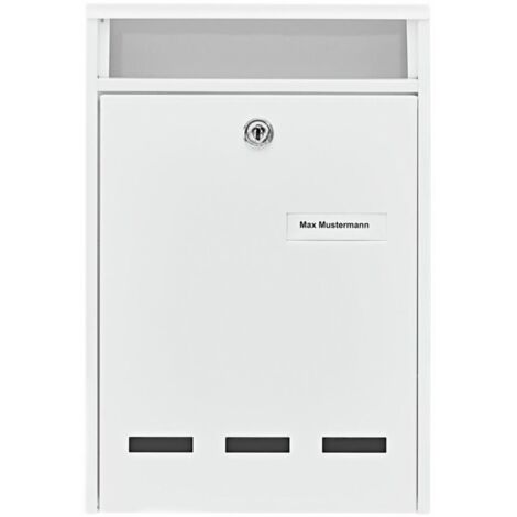 Boite aux lettres Wismar 771 W H.315mm B.215mm T.75mm Acier blanc DIN B5
