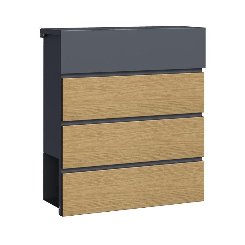 Boîte aux lettres XL design boîte aux lettres murale avec 2 clés galvanisée