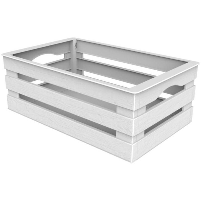 Boîte avec couvercle - Tina 3 - l 41 cm x l 31 cm x h 15 cm - Blanc - Livraison gratuite