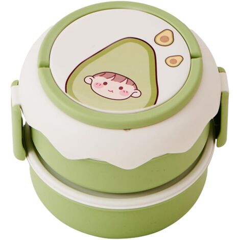 Boîte Bento Déjeuner Empilable Design Avocat Mignon à Double Étages pour Bureau École Maison