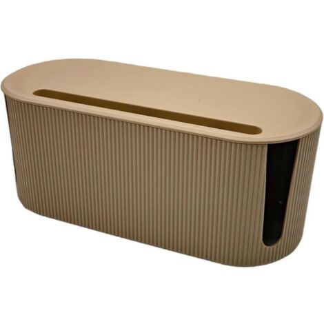 Boite Cache câble, câche multiprise, Boite de Rangement pour câble (Chocolat)