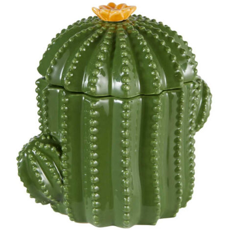 Boîte Cactus Déco en Céramique "Yucatan" 16cm Vert