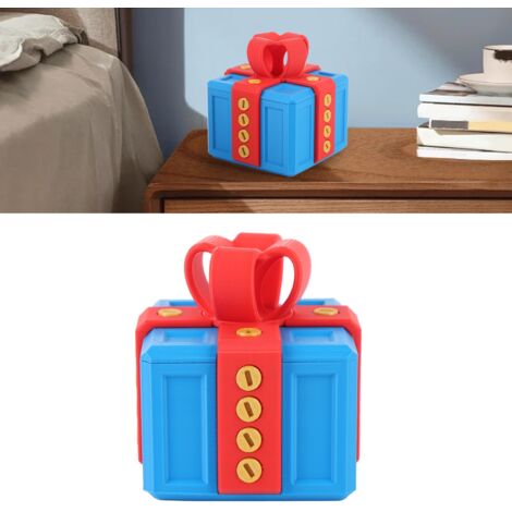 Boîte cadeau amusante avec vis - Boîte cadeau imprimée 3D Novelt - Boîte cadeau de Noël pour stocker des jouets et décorations - Bleu ou Rouge