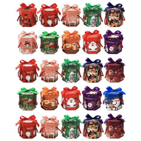 Boîte Cadeau de Noël pour Pommes - Lot de 50 pour Événements et Biscuits de Réveillon