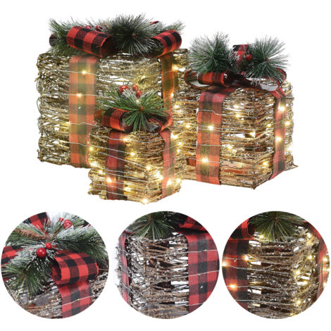 Boîte Cadeau Déco Noël pour Cour et Fenêtre - Accessoires Festifs