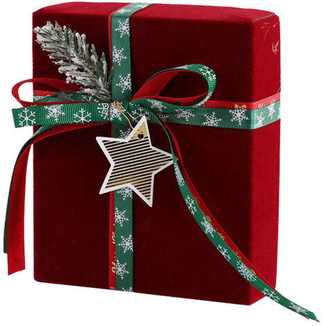 Boîte Cadeau Nouvel An Velours Rouge Décoration Pomme de Noël