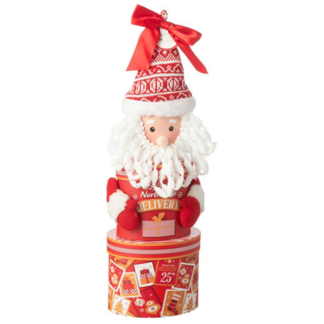 Boîte Cadeau Père Noël "Delivery" 47cm Rouge