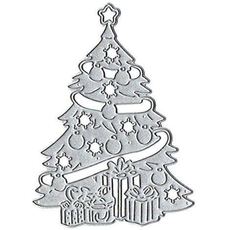 Boîte cadeau sapin de Noël - Matrices de découpe en métal - Pochoir - Scrapbooking - Album photo - Modèle de carte en papier - Moule - Décoration en relief