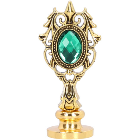 Boîte Cadeau Vintage avec Poignée Amovible et Cachet Cire - Motifs Or Antique, Vert Foncé, Rouge et Strass - Emballage Luxe DIY
