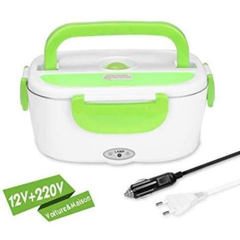 Boîte Chauffante 220V 12V Lunch Box Chauffante Électrique Boîte Alimentaires Boîte Repas en Acier Inoxydable.