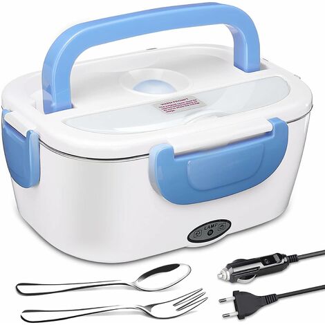 Boîte Chauffante Lunch Box 1.5L Électrique Boîte à Lunch Thermique 12V 24V 220V 40W 3 en 1 Boîte Alimentaires Boîte Repas revêtement en Isolation en Acier Inoxydable Boîtes-Repas
