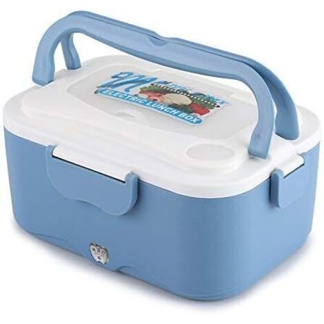 Boîte Chauffante Lunch Box pour Voiture Électrique Boîte Déjeuner Thermique de 1.5L Boîte Alimentaires Boîte Repas Revêtement en Isolation pour voyager(24V-Bleu)