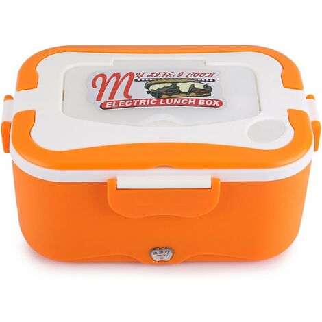 Boîte Chauffante Lunch Box pour Voiture Électrique Boîte Déjeuner Thermique de 1.5L Boîte Alimentaires Boîte Repas Revêtement en Isolation pour voyager(24V-Orange), kueatily