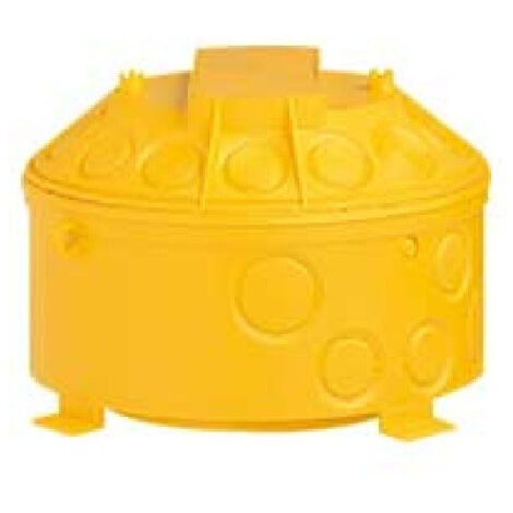 Boite cloison seche Ø 140mm prof 100mm jaune 23 entrées pour comble et hourdis IP20 BATIBOX LEGRAND 089380