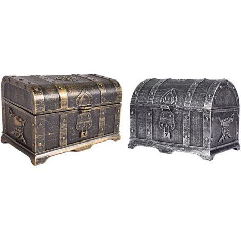Boîte Collection Pirate Treasure Coffre Bijoux Organisation Cosmetiques Gift Candy Box Plastique Haute Qualité 14x11x10cm 1 pc