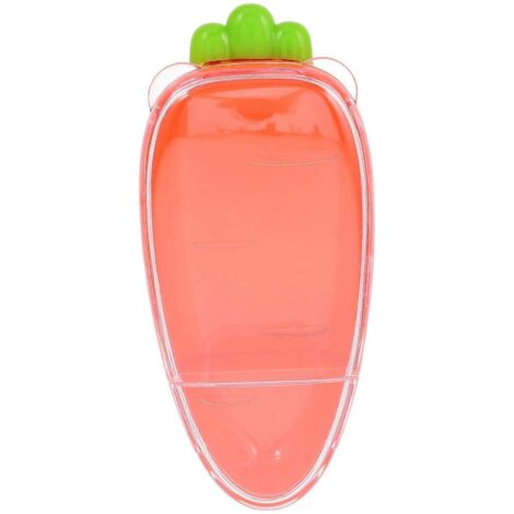 Boîte compartimentée réutilisable en plastique, 2 compartiments, en forme de carotte, transparente avec couvercle