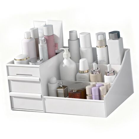 Boîte Cosmétique  Makeup Storage Case  Organisateur Plastique Blanc 26.5x16x12cm / 10.4x6.3x4.7in