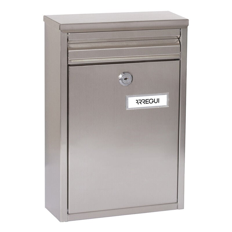 ARREGUI Zaguán E5757 Boîte aux Lettres en Acier Inoxydable, Taille S (Courrier format A5), Boîte aux Lettres Extérieure Individuelle, Avec Fente