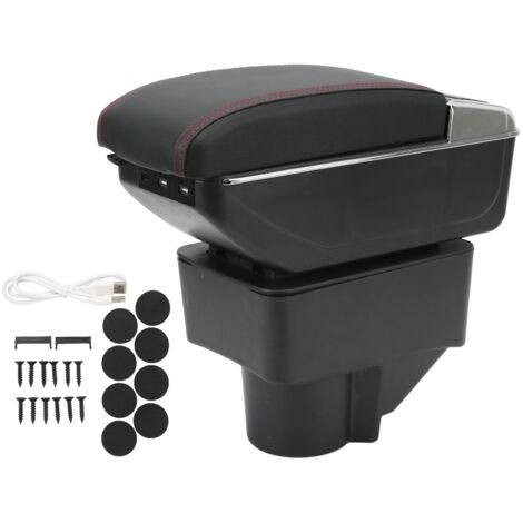 Boîte d'accoudoir de Console centrale, 7 ports USB, Double couche, remplacement confortable pour Ford Fiesta 08-18
