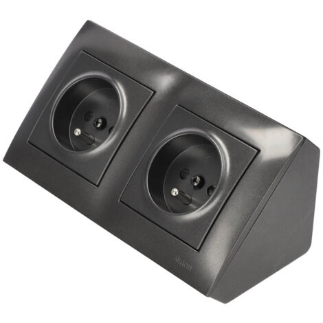 Boîte d'angle double en saillie – 2 postes pour cadres PREMIUM – Couleur anthracite – Indice de protection IP20 – Pour installation électrique – Simon - Simon54