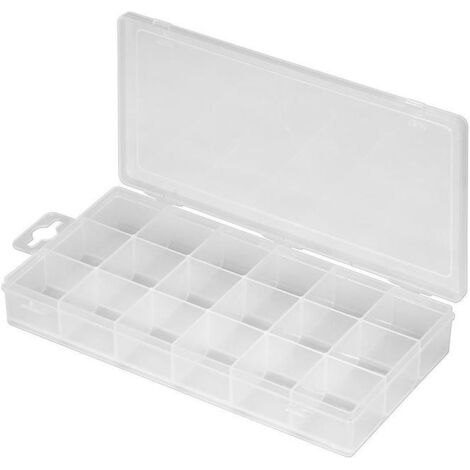 Boîte D'assortiment avec 18 Compartiments, boîte à compartiments avec 18 compartiments fixes.