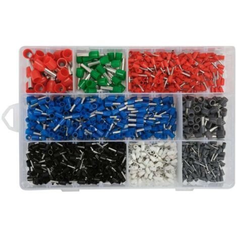 Boîte d'assortiment de 1200 embouts de câble – Pour électriciens et mécaniciens