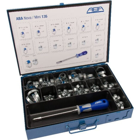 Boîte d'assortiment de colliers de serrage ABA HCS12DB135