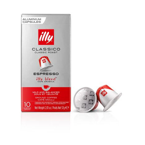 Boite de 10 Capsules café Illy Torrefaction Classique 8908 Argent et Rouge