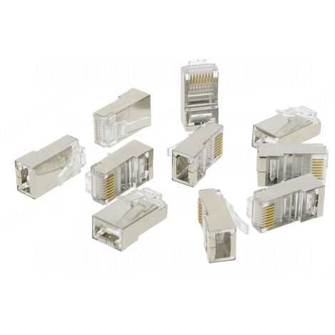 boite de 10 connecteurs rj 45 catégories 5 stp 8 contacts