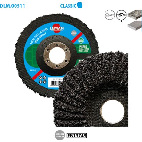 Boite de 10 disques semi-flex pour pierre Classic ø 125 Grain 16 Alésage 22,23mm Bombé