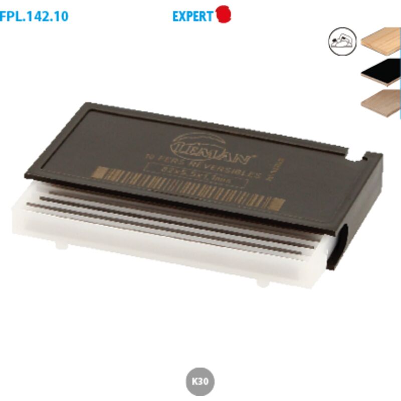 Leman - Boîtes de 10 fers de rabots réversible long FPL.142.10 80mm 142.780.10