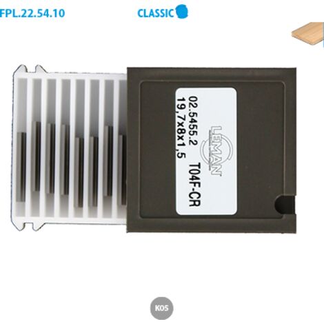 Boite de 10 Mini plaquettes carbure 35° rainurée Classic Larg. 8 Long. 30 Ep. 1,5mm