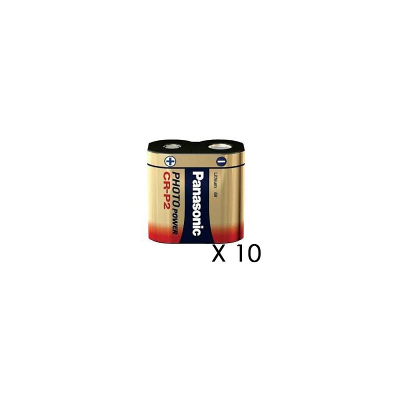 Boite de 10 Piles Lithium 6V 1,4Ah Panasonic CR-P2PE/BN