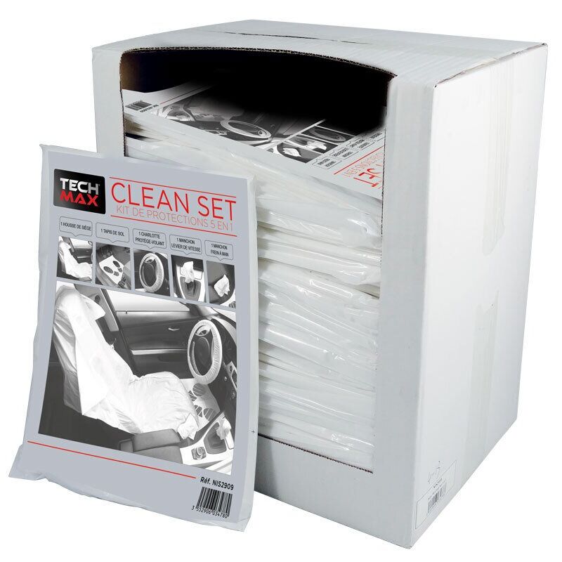 Boîte de 100 clean sets neutres premium protections 5 en 1 pour voiture