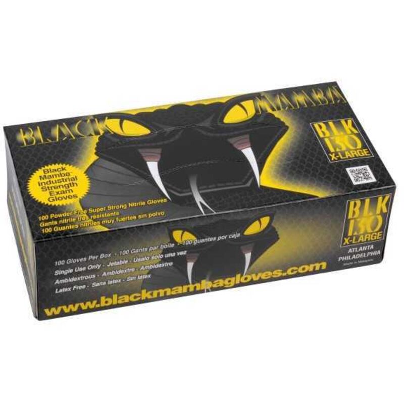 Boite de 100 gants jetables nitrile noir taille xxl Black Mamba 1069.395