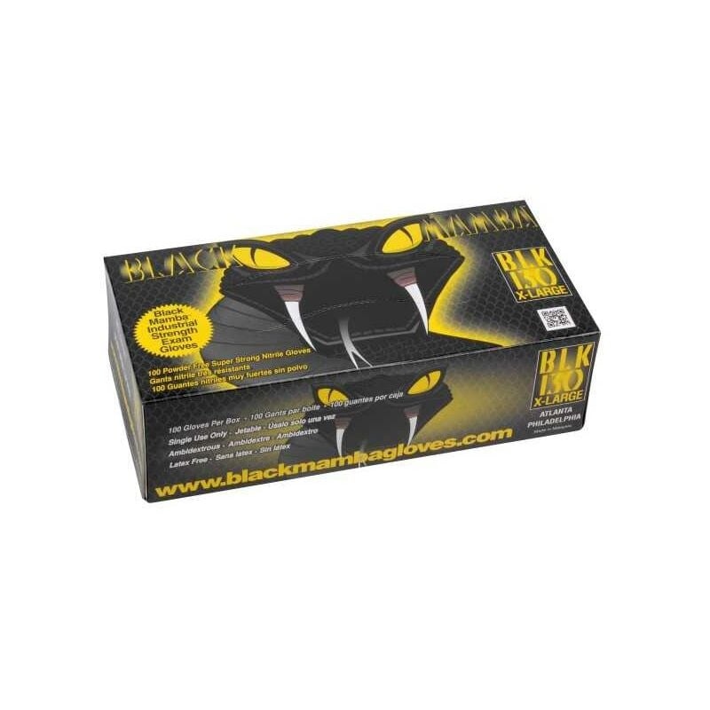 Blackmamba - Boîte de 100 gants jetables nitrile noir s
