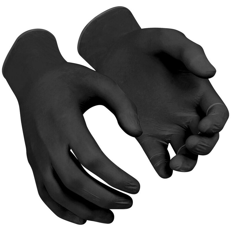 Boite de 100 gants de protection nitrile noirs taille 9/10