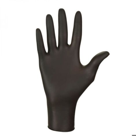 Boite de 100 gants en nitrile jetables - non poudrés - Taille S - Noir - Vivezen