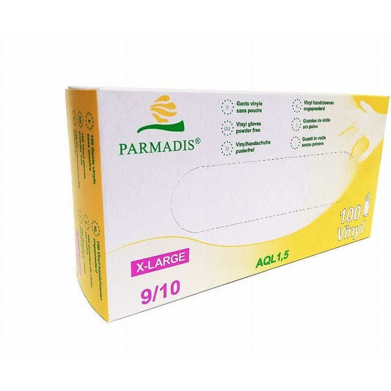 Boite de 100 Gants en vinyle t.xl 9/10 cristal hygiene Usage unique non poudré - FG2237T9