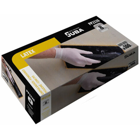 Boîte de 100 gants jetables en latex avec poudre Taille 7 JUBA