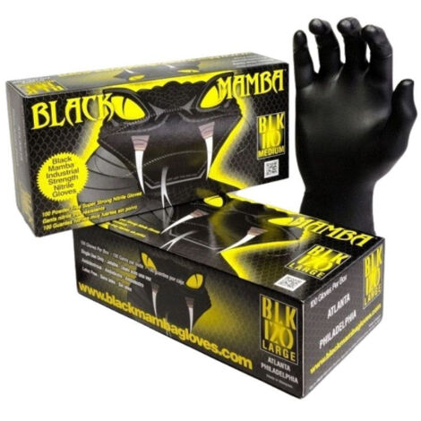 BLACK MAMBA Boite de 100 gants jetables nitrile noir - BLM0500