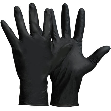 Boite de 100 gants jetables noires en Nitrile MECANO - ROSTAING - 10 - XL